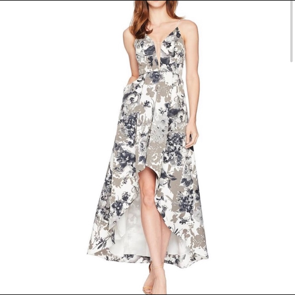Adrianna Papell Floral High-Low Dress